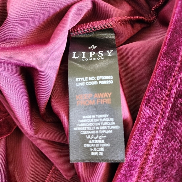 Lipsy London Plum Velvet Dress with a slouchy neck and Dolmam Sleeves sz 14 NWT - Picture 9 of 10